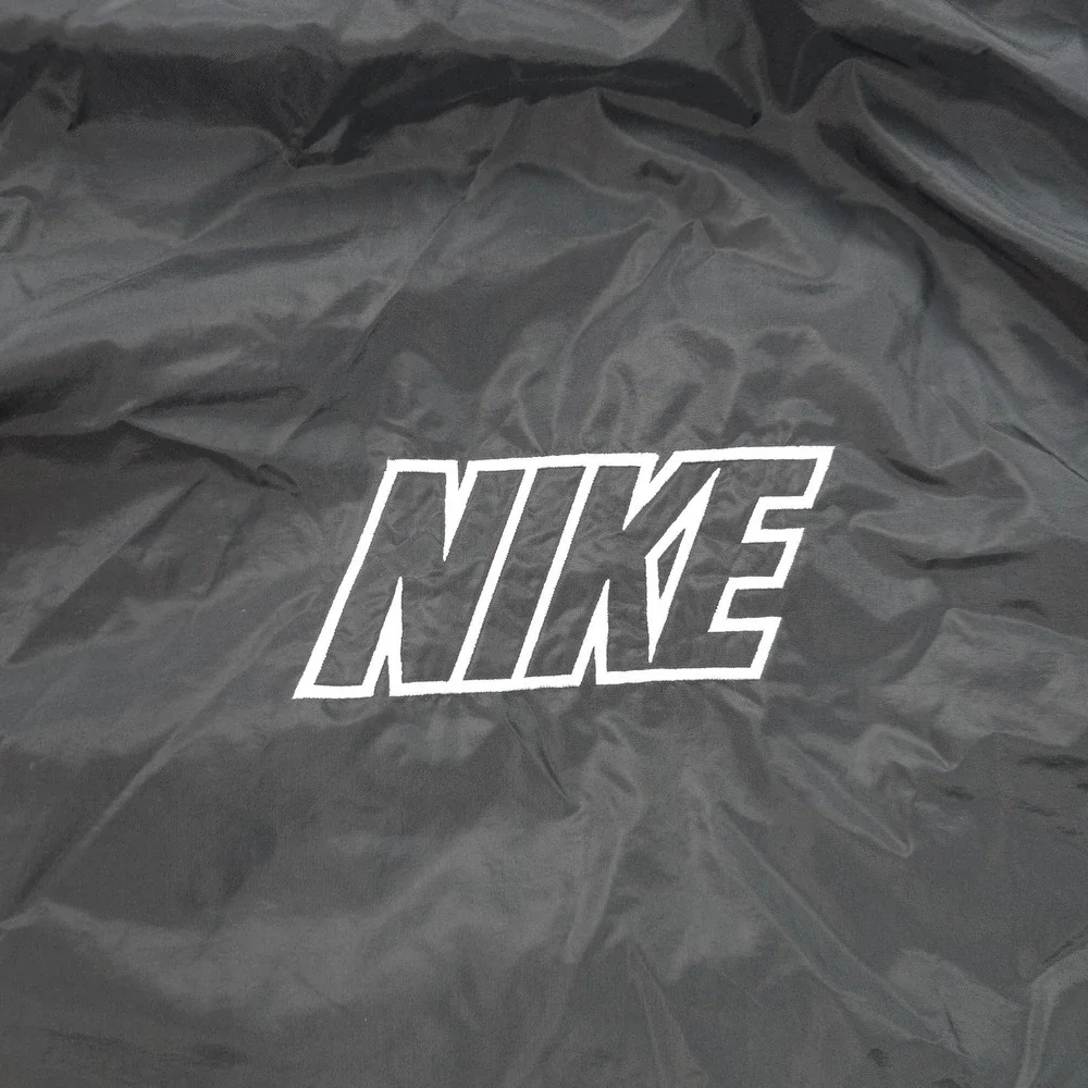 Vintage‎ Nike Jacket Mens XL Black Red Hooded Full Zip Windbreaker Lined Y2K
